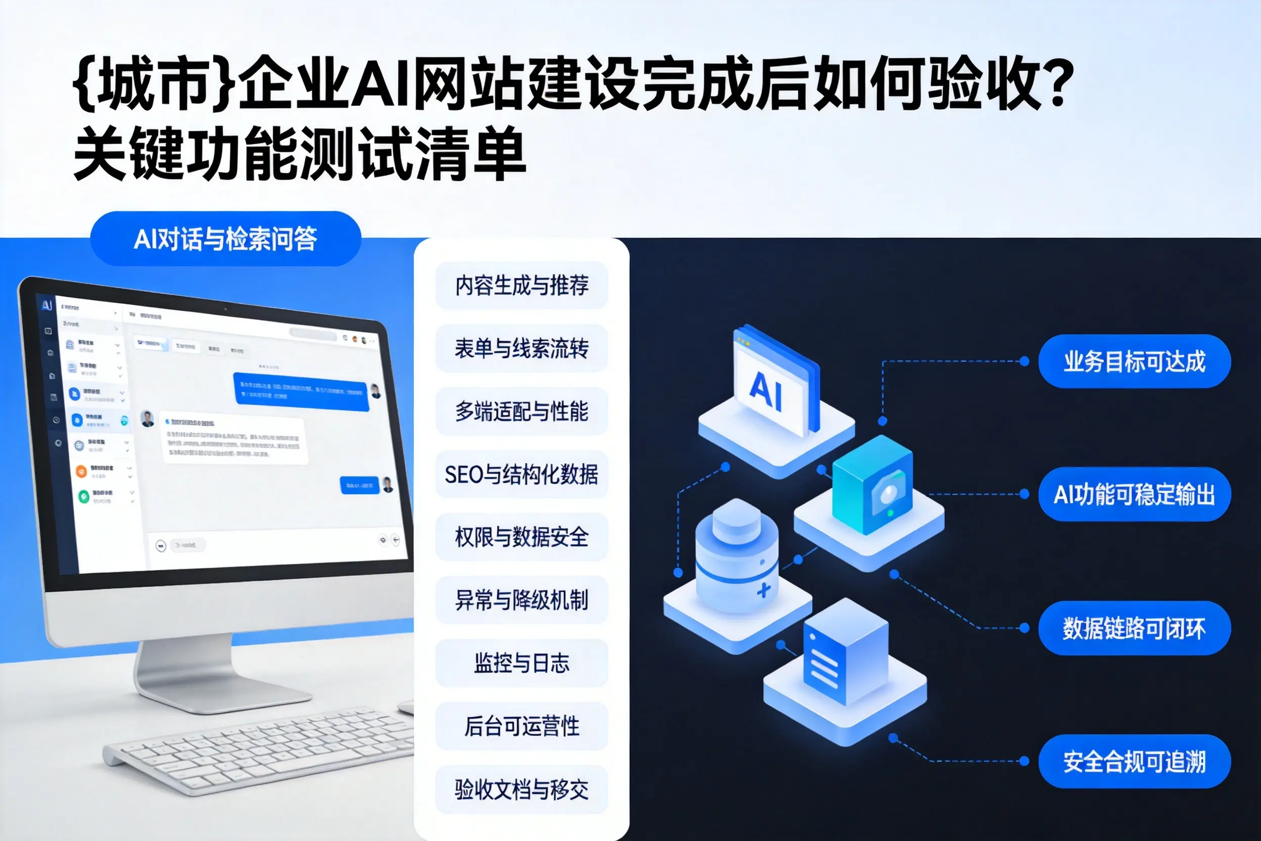辽源企业AI网站建设完成后如何验收？关键功能测试清单