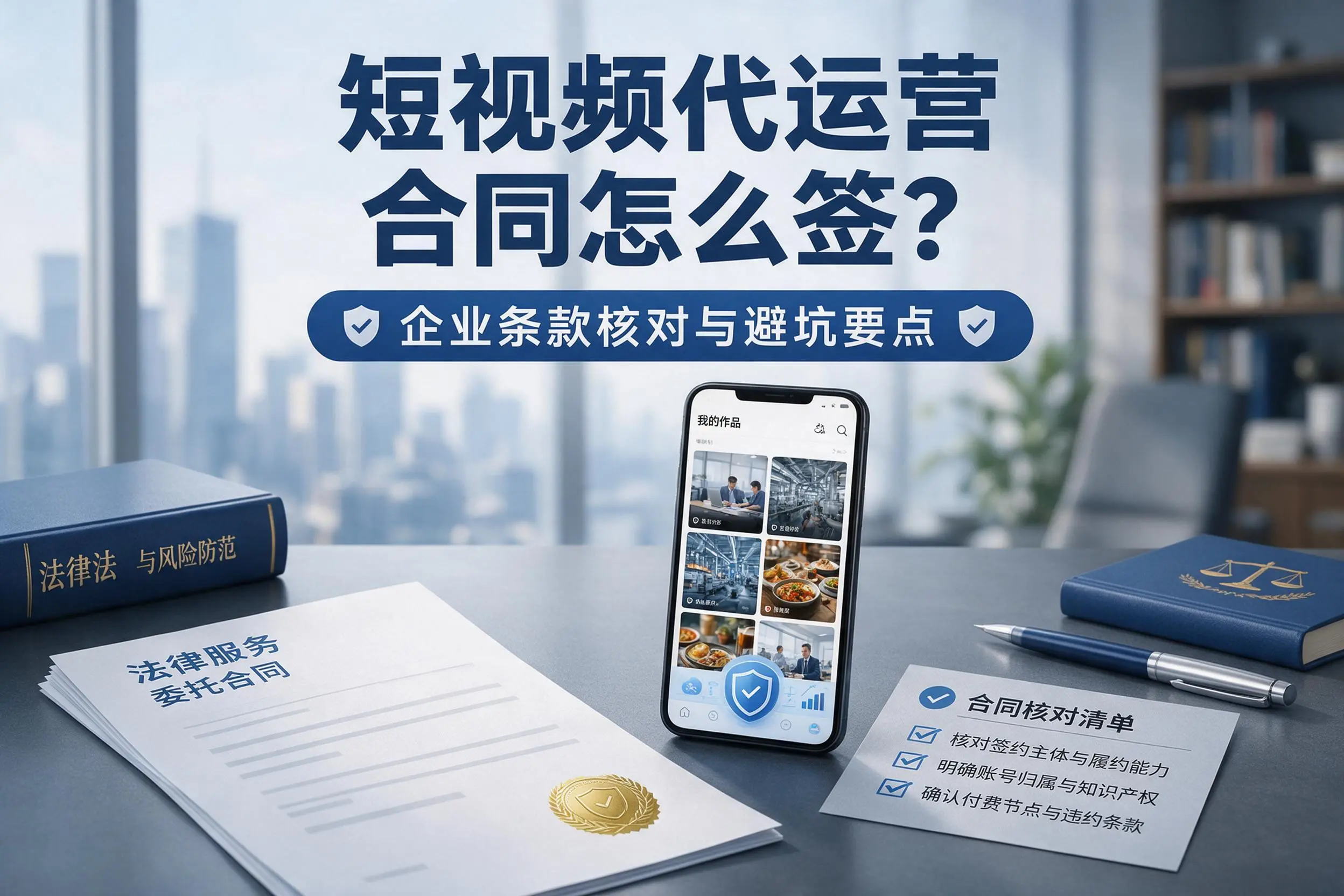 短视频代运营合同怎么签?辽源企业条款核对与避坑要点