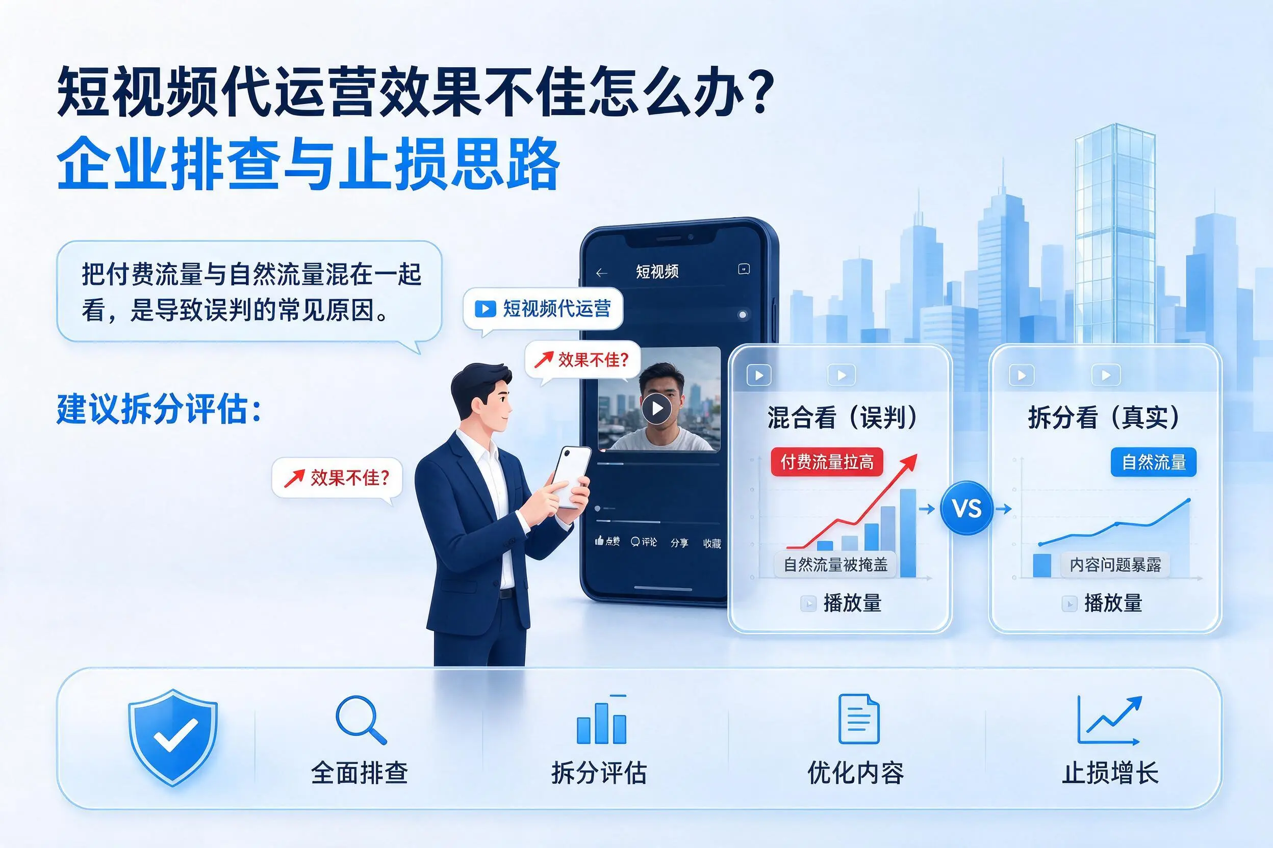 短视频代运营效果不佳怎么办？辽源企业排查与止损思路