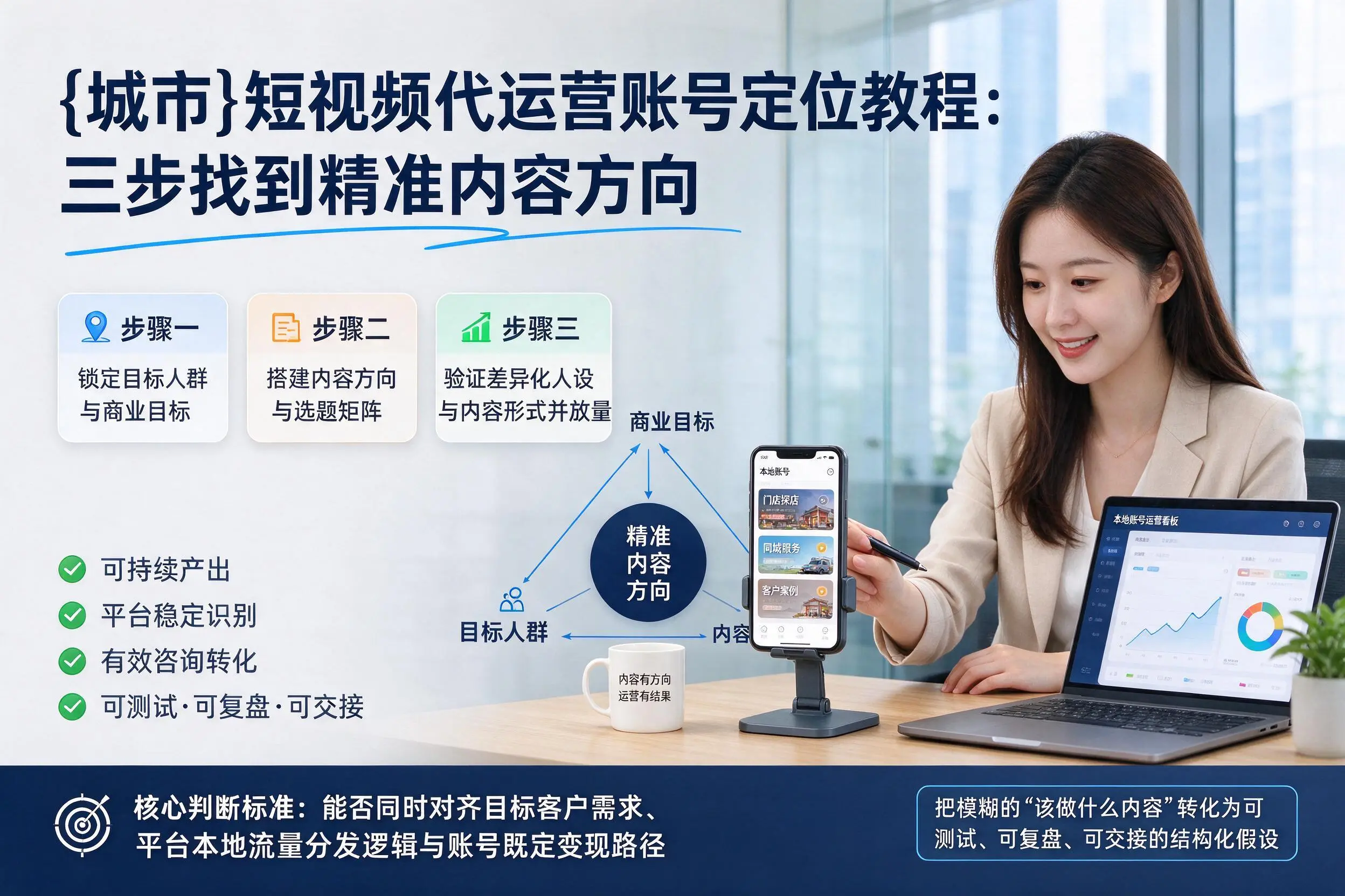 辽源短视频代运营账号定位教程：三步找到精准内容方向