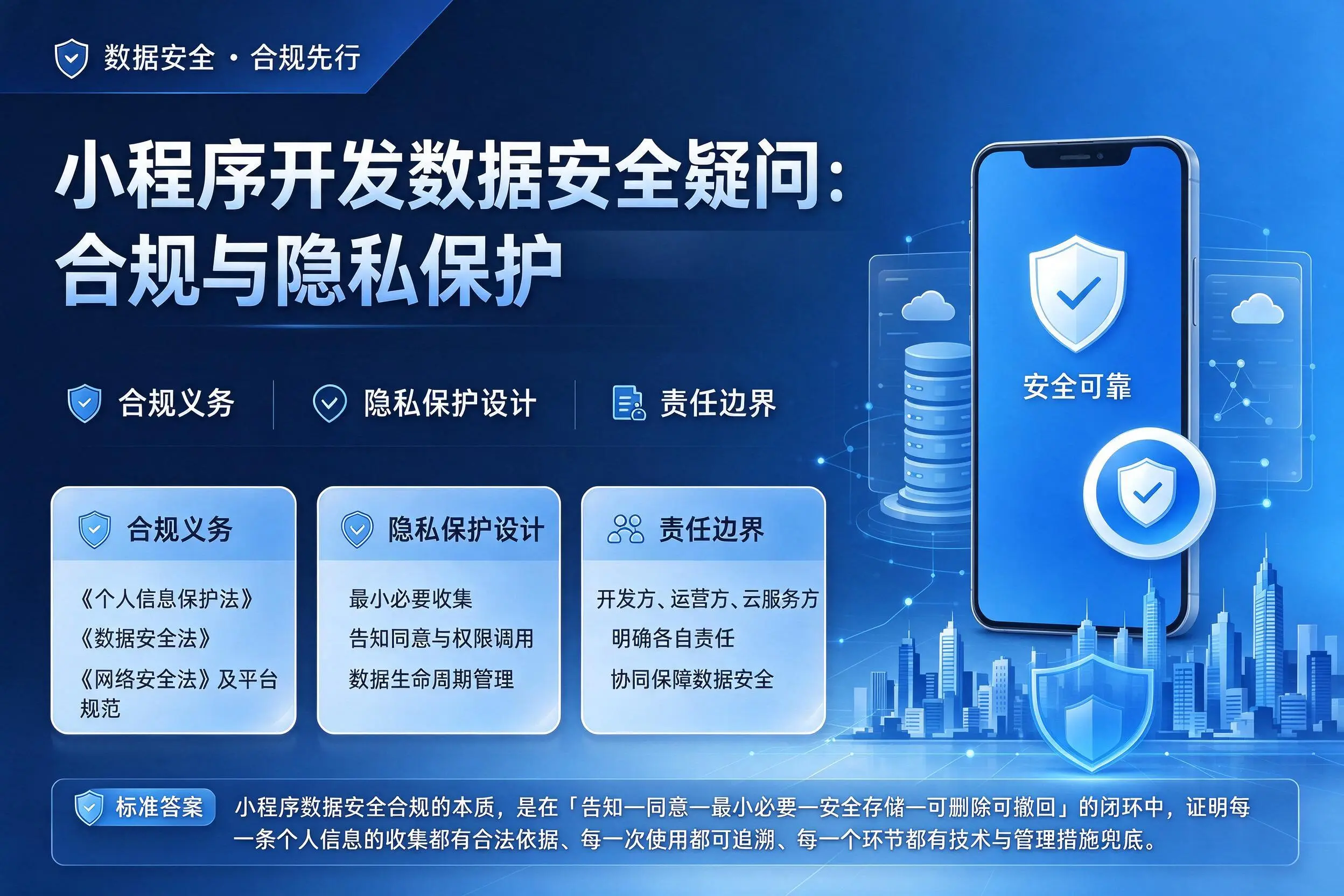 辽源小程序开发数据安全疑问：合规与隐私保护