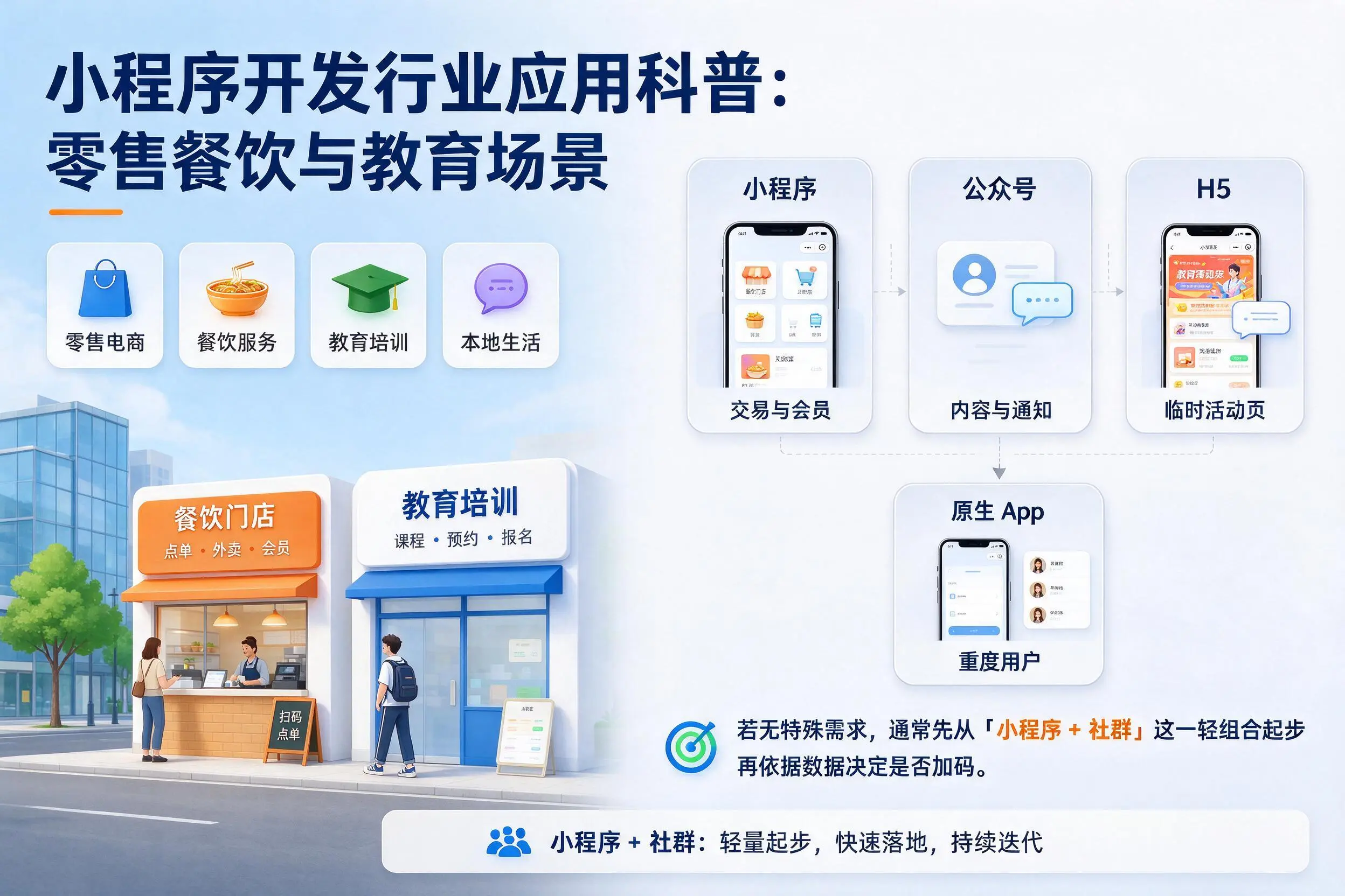 辽源小程序开发行业应用科普：零售餐饮与教育场景