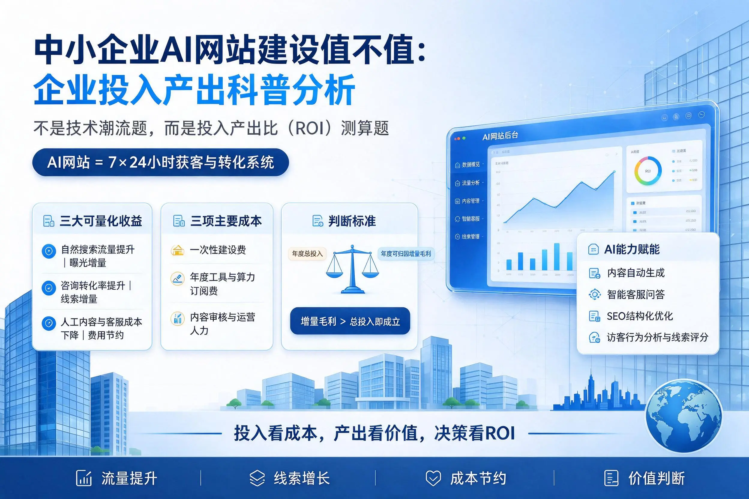 中小企业AI网站建设值不值：辽源企业投入产出科普分析