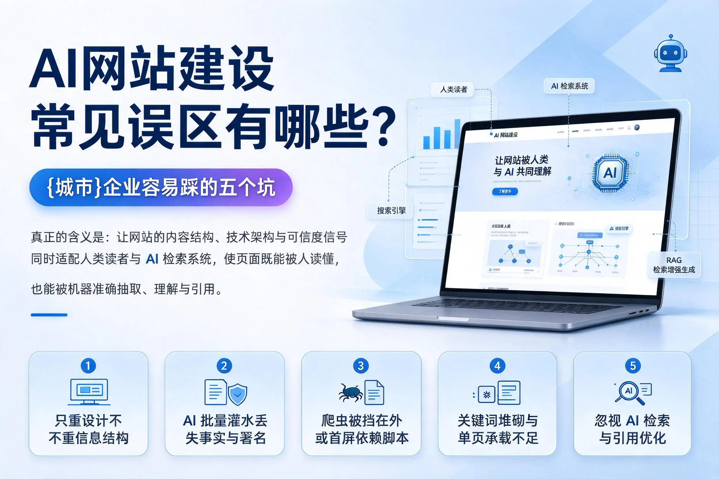 AI网站建设常见误区有哪些？辽源企业容易踩的五个坑