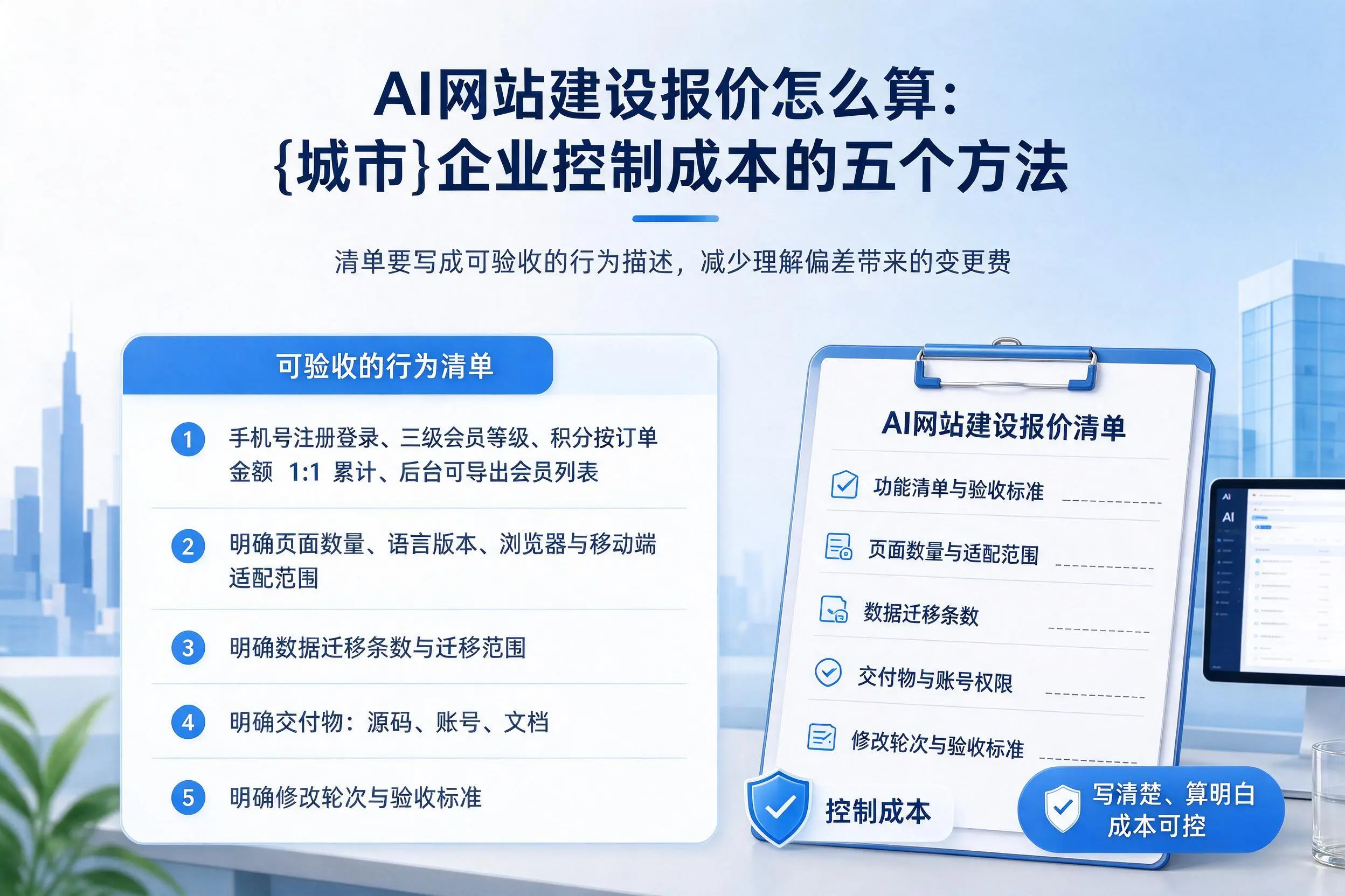AI网站建设报价怎么算:辽源企业控制成本的五个方法